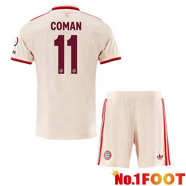 Bayern Munich (Coman 11) Kids Third Soccer Jersey Yellow 2024/2025