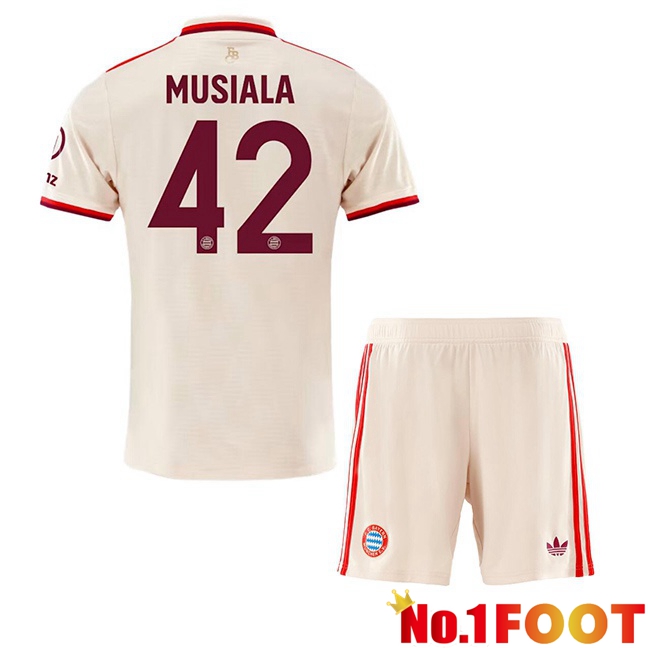 Bayern Munich (Musiala 42) Kids Third Soccer Jersey Yellow 2024/2025