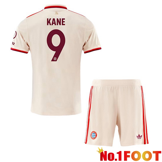 Bayern Munich (Kane 9) Kids Third Soccer Jersey Yellow 2024/2025