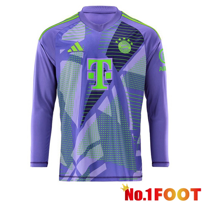 Bayern Munich Goalkeeper Soccer Jersey Long sleeve Purple 2024/2025