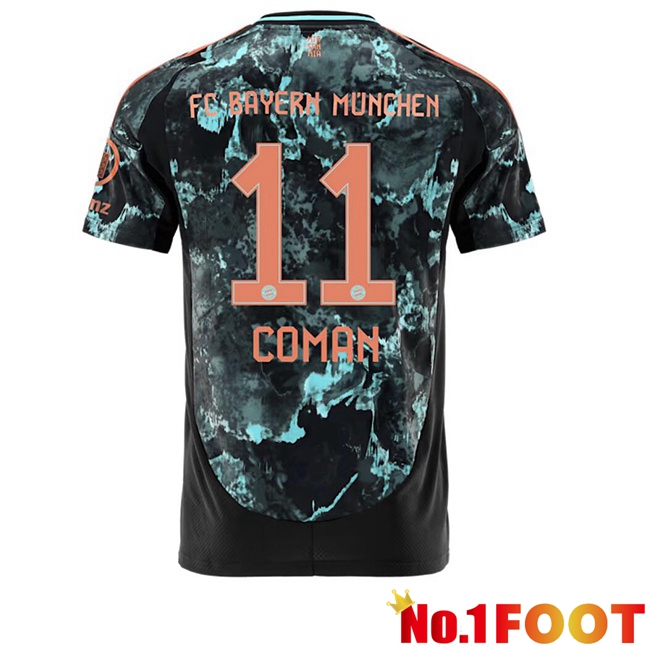 Bayern Munich (Coman 11) Away Soccer Jersey Black 2024/2025