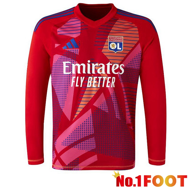 lyon OL Goalkeeper Soccer Jersey Long sleeve Red 2024/2025