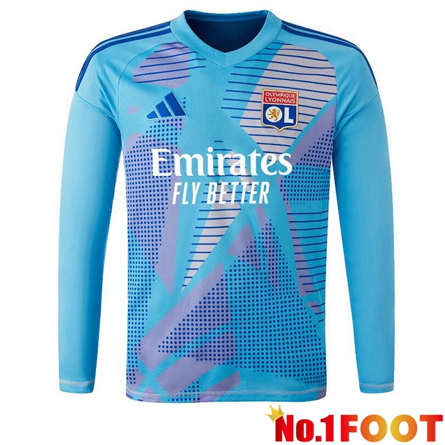 lyon OL Goalkeeper Soccer Jersey Long sleeve Blue 2024/2025