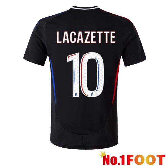 lyon OL (LACAZETTE 10) Away Soccer Jersey Black 2024/2025