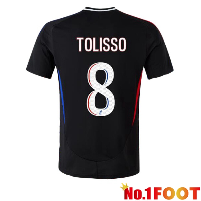 lyon OL (TOLISSO 8) Away Soccer Jersey Black 2024/2025