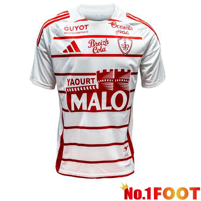 Stade Brestois Away Soccer Jersey White 2024/2025