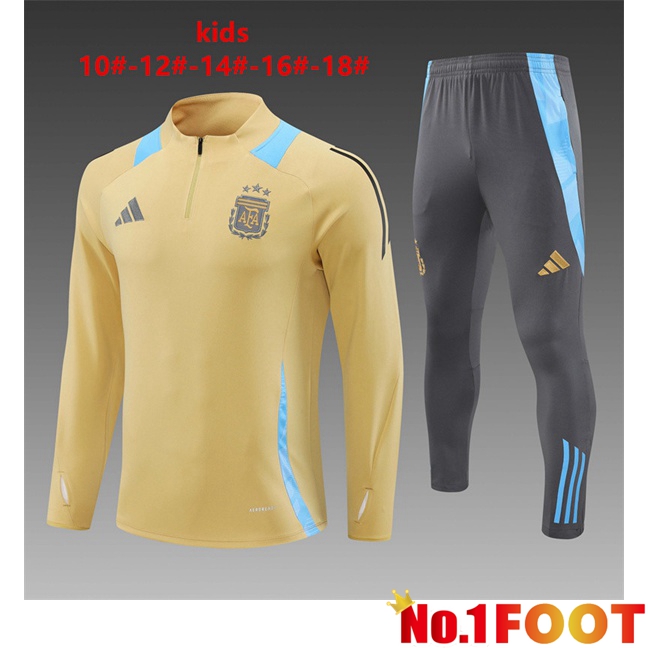 Argentina Kids kit Training Tracksuit Yellow 2024/2025