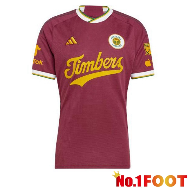 Portland Timbers Third Soccer Jersey Red 2024/2025 - Click Image to Close