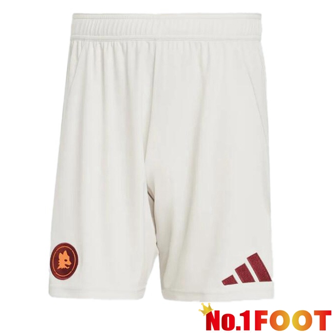 AS Rome Away Soccer Shorts White 2024/2025