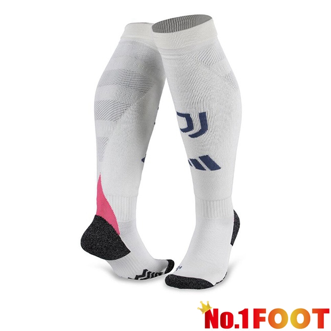 Juventus Away Soccer Socks White 2024/2025