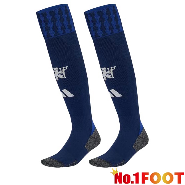 Manchester United Away Soccer Socks Blue 2024/2025