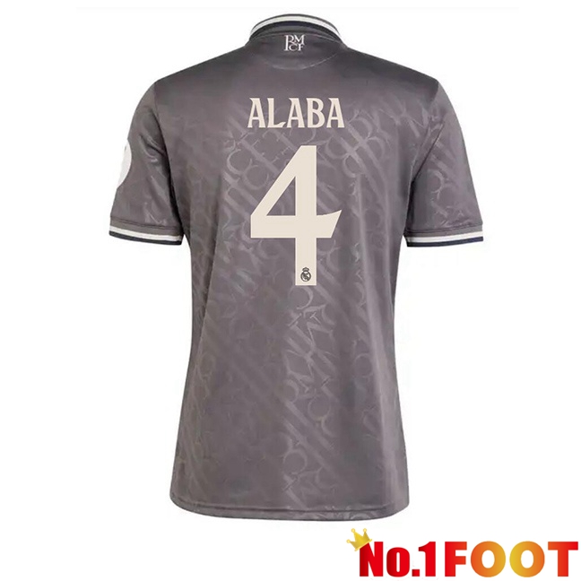 Real Madrid (Alaba 4) Third Soccer Jersey Grey 2024/2025