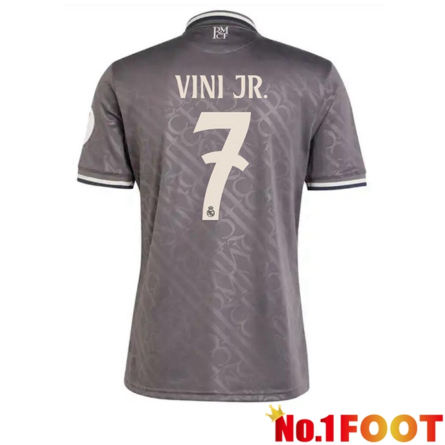 Real Madrid (Vini Jr. 7) Third Soccer Jersey Grey 2024/2025