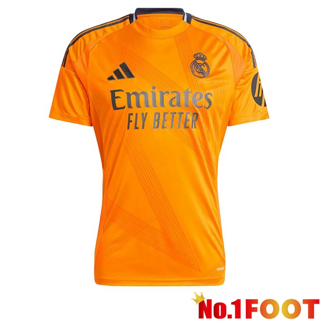 Real Madrid Away Soccer Jersey Orange 2024/2025 - Click Image to Close