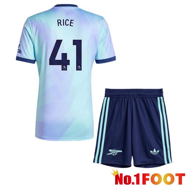 Arsenal (RICE 41) Kids Third Soccer Jersey Blue 2024/2025