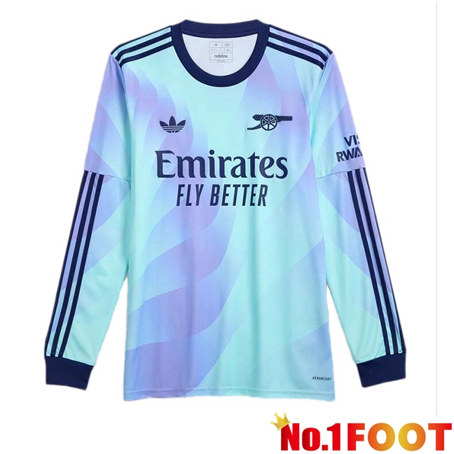 Arsenal Third Soccer Jersey Long sleeve Blue 2024/2025