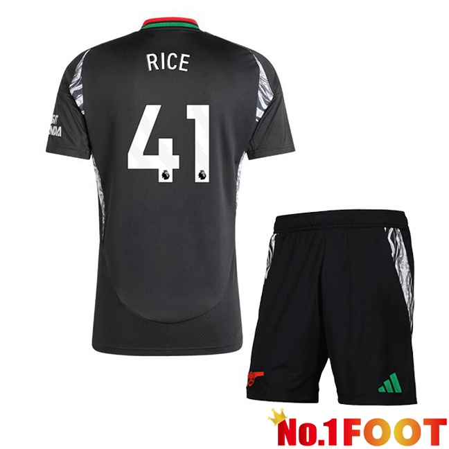 Arsenal (RICE 41) Kids Away Soccer Jersey Black 2024/2025