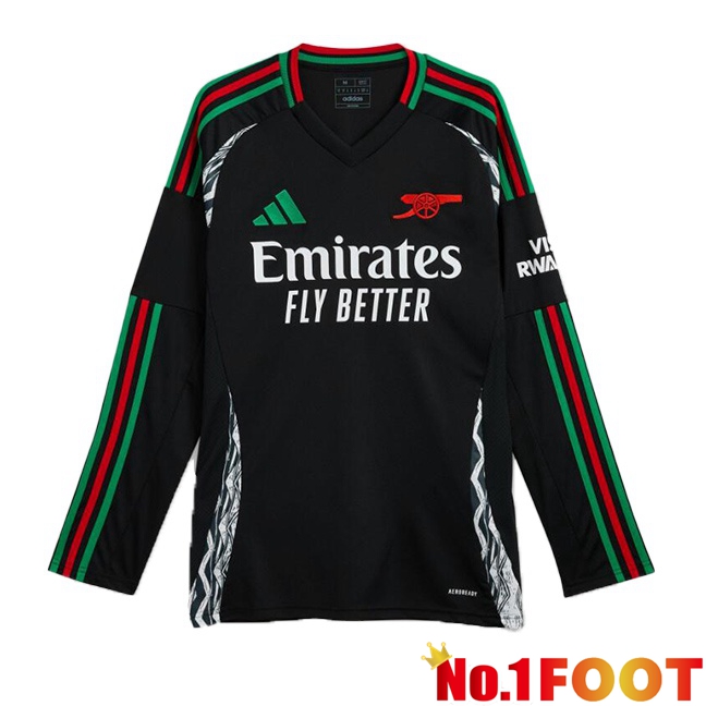 Arsenal Away Soccer Jersey Long sleeve Black 2024/2025