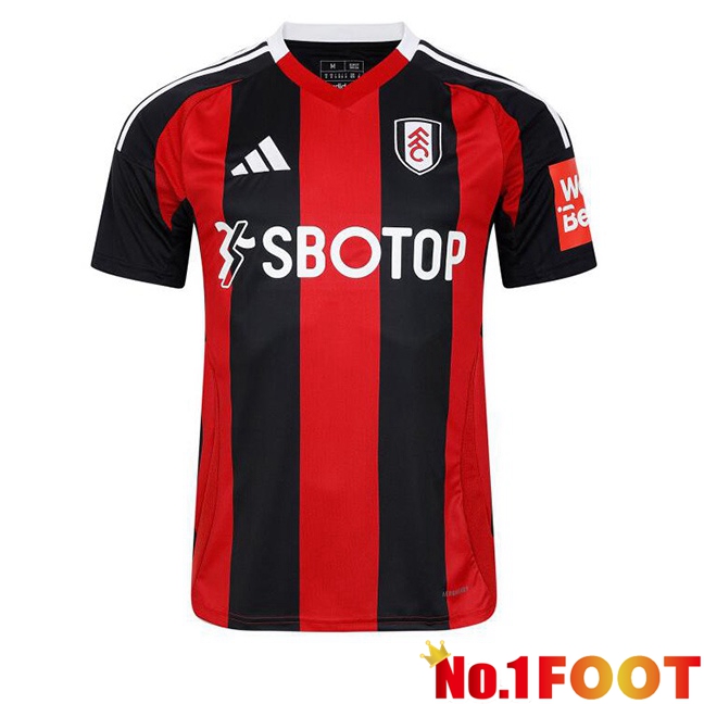 Fulham FC Away Soccer Jersey Red Black 2024/2025