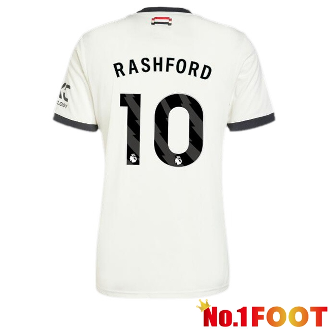 Manchester United (Rashford 10) Third Soccer Jersey White 2024/2025