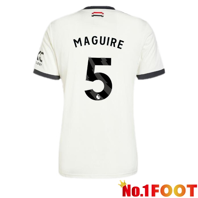 Manchester United (Maguire 5) Third Soccer Jersey White 2024/2025