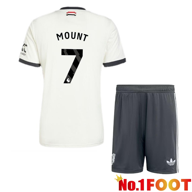 Manchester United (Mount 7) Kids Third Soccer Jersey White 2024/2025