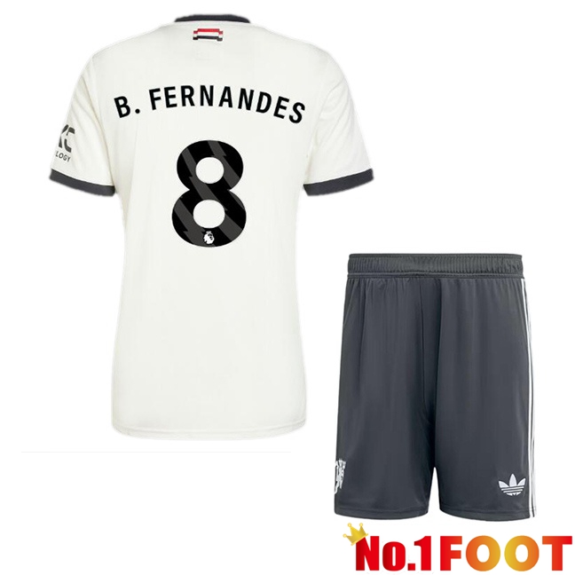 Manchester United (B.Fernandes 8) Kids Third Soccer Jersey White 2024/2025