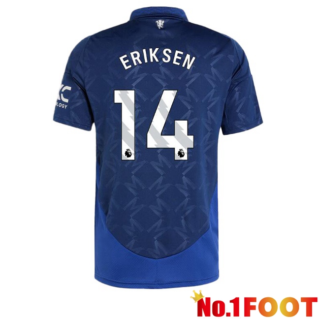 Manchester United (Eriksen 14) Away Soccer Jersey Blue 2024/2025