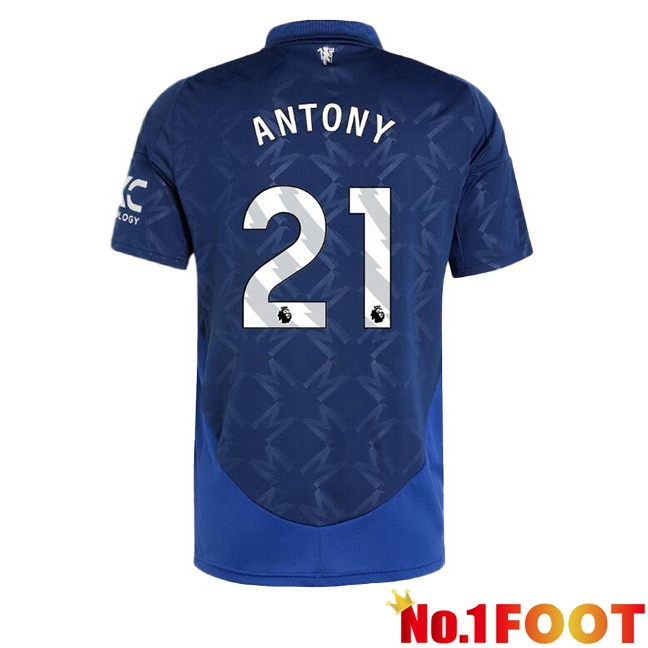 Manchester United (Antony 21) Away Soccer Jersey Blue 2024/2025