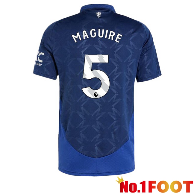 Manchester United (Maguire 5) Away Soccer Jersey Blue 2024/2025