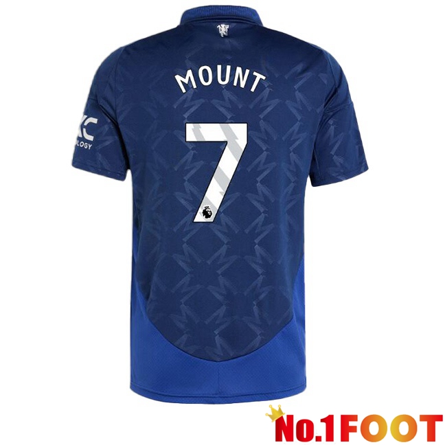 Manchester United (Mount 7) Away Soccer Jersey Blue 2024/2025 - Click Image to Close