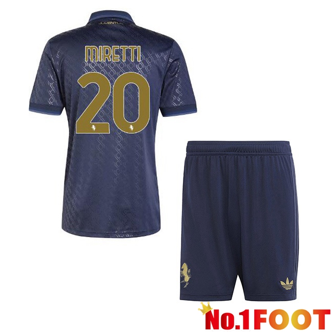 Juventus (MIRETTI 20) Kids Third Soccer Jersey Blue Royal 2024/2025