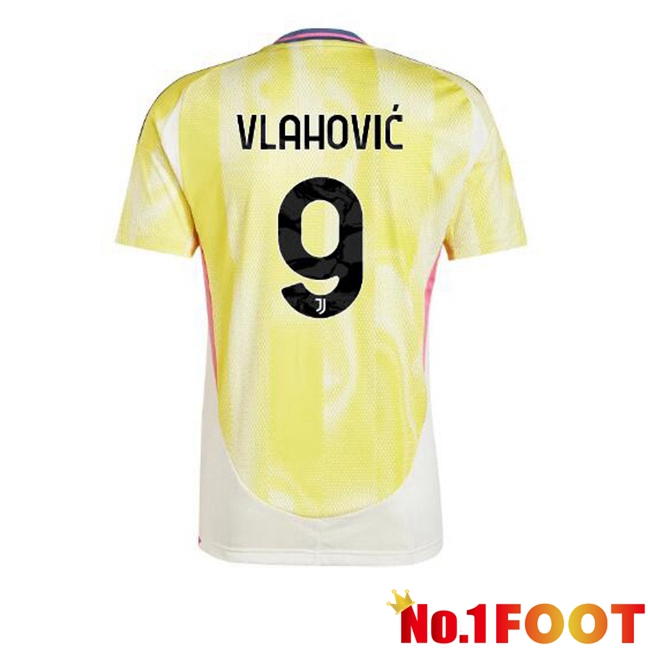 Juventus (VLAHOVIĆ 9) Away Soccer Jersey Yellow 2024/2025