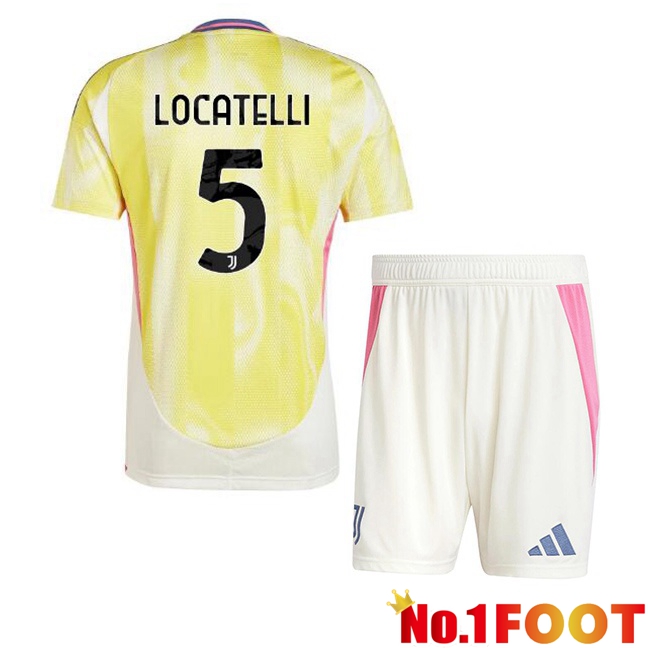 Juventus (LOCATELLI 5) Kids Away Soccer Jersey Yellow 2024/2025