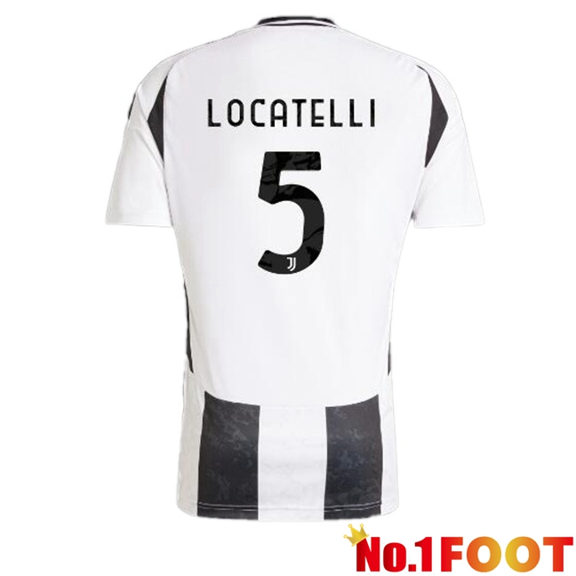 Juventus (LOCATELLI 5) Home Soccer Jersey Black White 2024/2025