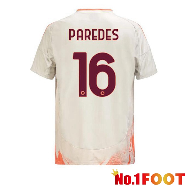 AS Rome (PAREDES 16) Away Soccer Jersey White 2024/2025