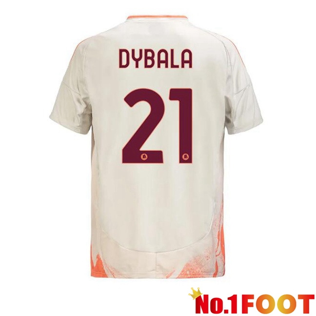 AS Rome (DYBALA 21) Away Soccer Jersey White 2024/2025 - Click Image to Close