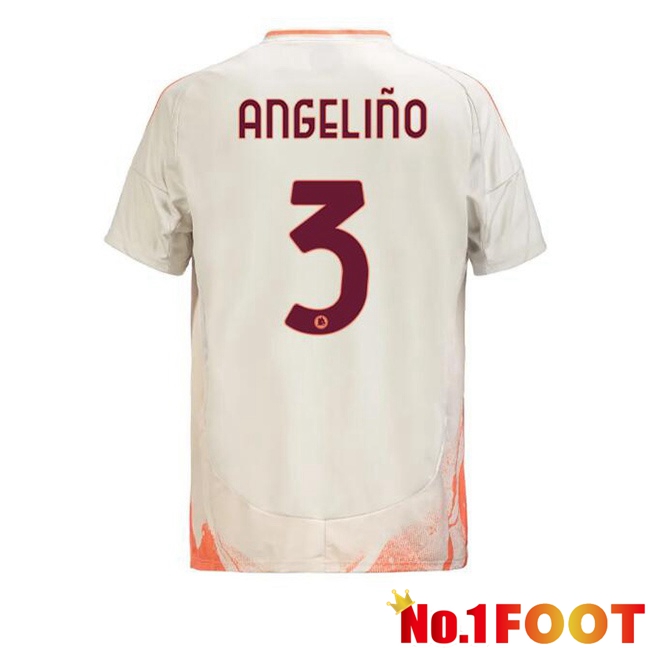 AS Rome (ANGELIÑO 3) Away Soccer Jersey White 2024/2025