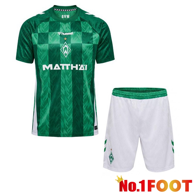 SV Werder Bremen Kids Home Soccer Jersey Green 2024/2025