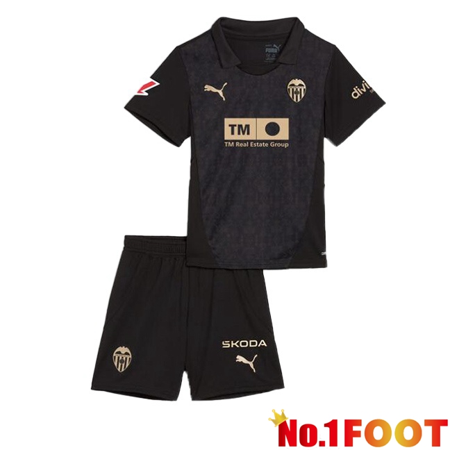 Valencia CF Kids Away Soccer Jersey Black 2024/2025