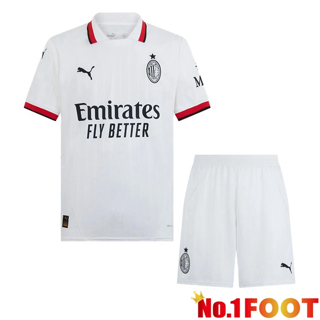 AC Milan Kids Away Soccer Jersey White 2024/2025