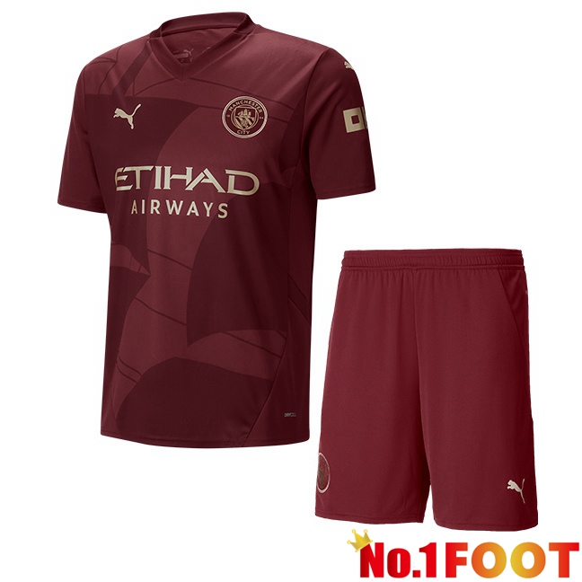 Manchester City Kids Third Soccer Jersey Brown 2024/2025