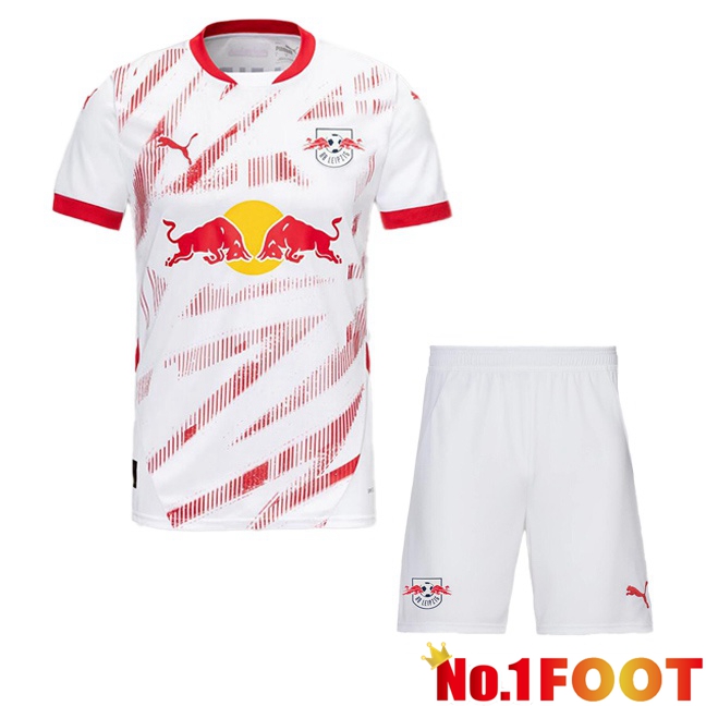 RB Leipzig Kids Home Soccer Jersey White 2024/2025