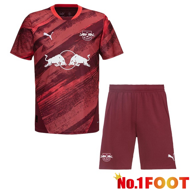 RB Leipzig Kids Away Soccer Jersey Red 2024/2025