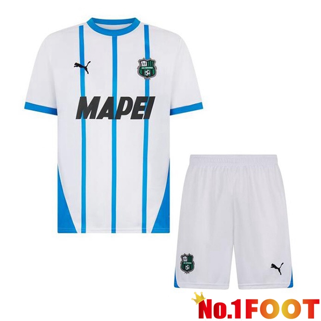 US Sassuolo Kids Away Soccer Jersey White 2024/2025