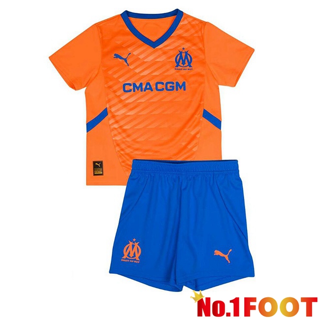 Marseille OM Kids Third Soccer Jersey Orange 2024/2025