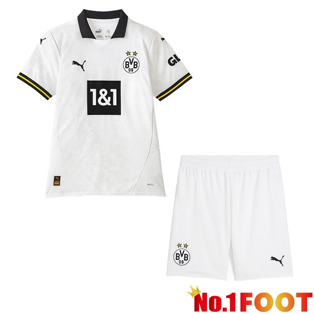 Dortmund BVB Kids Away Soccer Jersey White 2024/2025