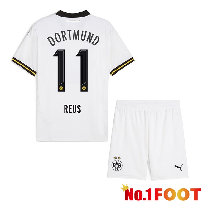 Dortmund BVB (Reus 11) Kids Away Soccer Jersey White 2024/2025