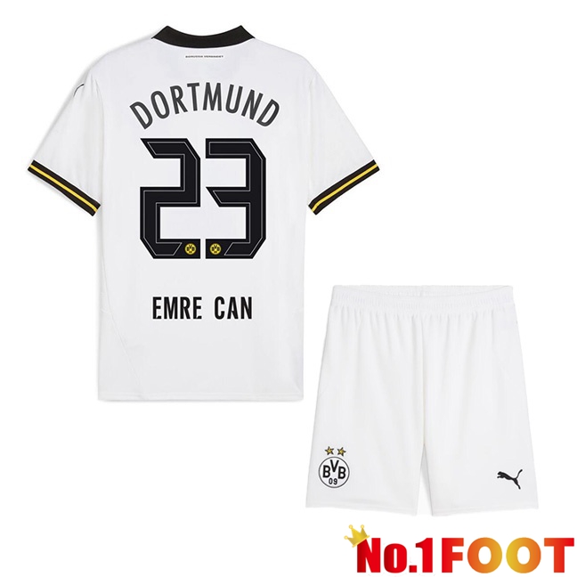 Dortmund BVB (Emre Can 23) Kids Away Soccer Jersey White 2024/2025