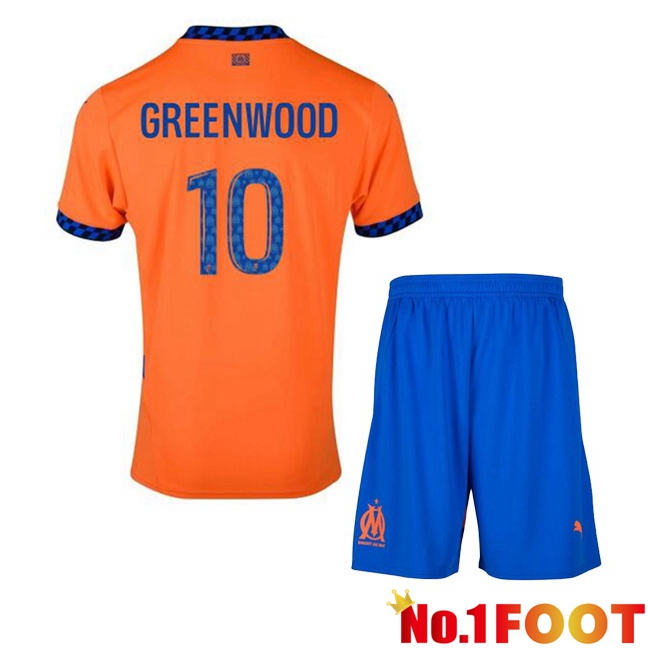 Marseille OM (GREENWOOD 10) Kids Third Soccer Jersey Orange 2024/2025